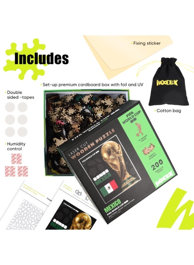 FIFA World Cup 26 Trophy Mexico Official Licensed Wooden Puzzle – 200 Pieces | 14+ Premium Collectible Gift & Home Decor - Image 5